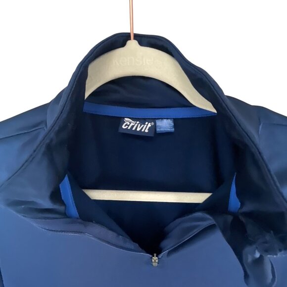 Crivit Mens Navy Blue Long Sleeve Athletic Pullover Top 1/4 Zip Performance - Picture 2 of 9